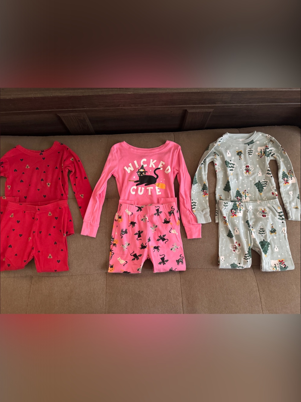 Girls Two-Piece Holiday Pajama Sets